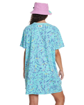 The Quiksilver Womens Collection Womens Heritage Days T-Shirt Dress in Aqua Sky Strange Daze