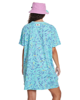 The Quiksilver Womens Collection Womens Heritage Days T-Shirt Dress in Aqua Sky Strange Daze