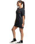 The Quiksilver Womens Collection Womens Stranger Things Upside Down Tee Dress in Black