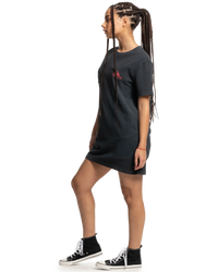 The Quiksilver Womens Collection Womens Stranger Things Upside Down Tee Dress in Black