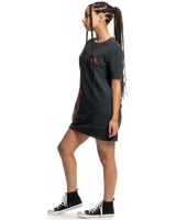 The Quiksilver Womens Collection Womens Stranger Things Upside Down Tee Dress in Black