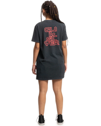 The Quiksilver Womens Collection Womens Stranger Things Upside Down Tee Dress in Black