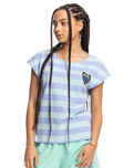 The Quiksilver Womens Collection Womens Stranger Things Lenora Stripped T-Shirt in Lenora Printed Stripes