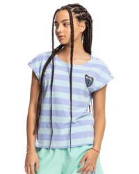 The Quiksilver Womens Collection Womens Stranger Things Lenora Stripped T-Shirt in Lenora Printed Stripes