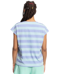 The Quiksilver Womens Collection Womens Stranger Things Lenora Stripped T-Shirt in Lenora Printed Stripes