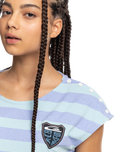 The Quiksilver Womens Collection Womens Stranger Things Lenora Stripped T-Shirt in Lenora Printed Stripes