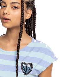 The Quiksilver Womens Collection Womens Stranger Things Lenora Stripped T-Shirt in Lenora Printed Stripes