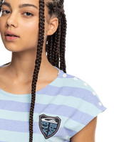 The Quiksilver Womens Collection Womens Stranger Things Lenora Stripped T-Shirt in Lenora Printed Stripes