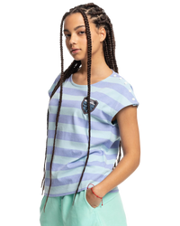 The Quiksilver Womens Collection Womens Stranger Things Lenora Stripped T-Shirt in Lenora Printed Stripes