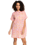 The Quiksilver Womens Collection Womens On Vacation Shirt Dress in Orchid Flower