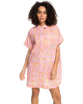 The Quiksilver Womens Collection Womens On Vacation Shirt Dress in Orchid Flower