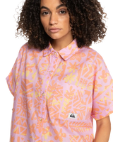 The Quiksilver Womens Collection Womens On Vacation Shirt Dress in Orchid Flower