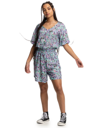 The Quiksilver Womens Collection Womens Stranger Things Lenora Woven Playsuit in Lenora War Paint Marlin