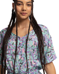 The Quiksilver Womens Collection Womens Stranger Things Lenora Woven Playsuit in Lenora War Paint Marlin