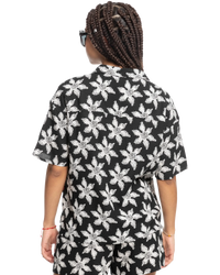 The Quiksilver Womens Collection Womens Stranger Things Upside Down AOP Shirt in Monster Flower Black