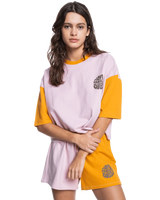 The Quiksilver Womens Collection Womens Vintage Colorblock T-Shirt in Bleached Mauve