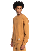 The Quiksilver Mens Trip Away Over Sweatshirt in Brown Sugar