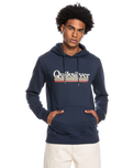 The Quiksilver Mens On The Line Hoodie in Navy Blazer