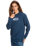 The Quiksilver Mens Temper Trap Sweatshirt in Insignia Blue