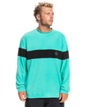 The Quiksilver Mens Flame On Sweatshirt in Pool Green