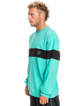 The Quiksilver Mens Flame On Sweatshirt in Pool Green