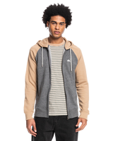 The Quiksilver Mens Essentials Zip Raglan Hoodie in Tannin