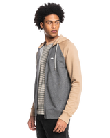 The Quiksilver Mens Essentials Zip Raglan Hoodie in Tannin