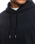 The Quiksilver Mens Emboss Hoodie (2022) in Black