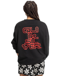 The Quiksilver Mens Stranger Things The Reefer Crew Sweatshirt in Black