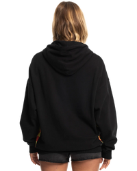 The Quiksilver Mens Stranger Things Checker Arch Surfer Boy Hoodie in Black