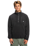 The Quiksilver Mens No Destination Half Snap Sweatshirt in Phantom