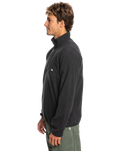 The Quiksilver Mens No Destination Half Snap Sweatshirt in Phantom