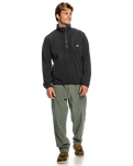 The Quiksilver Mens No Destination Half Snap Sweatshirt in Phantom