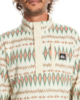 The Quiksilver Mens No Destination 2 Half Snap Sweatshirt in Oyster White