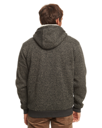 The Quiksilver Mens Keller Hooded Zip Fleece Jacket in Dark Grey Heather