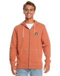 The Quiksilver Mens The Original Zip Hoodie in Baked Clay