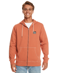 The Quiksilver Mens The Original Zip Hoodie in Baked Clay