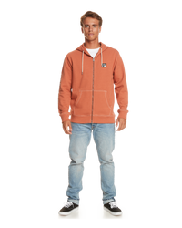 The Quiksilver Mens The Original Zip Hoodie in Baked Clay