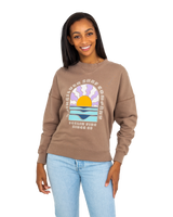 The Quiksilver Womens Collection Womens Oversized Sweatshirt in Fossil