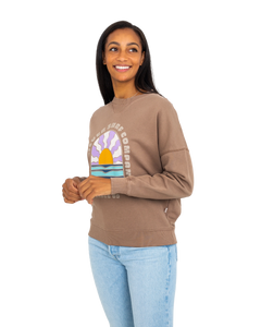 The Quiksilver Womens Collection Womens Oversized Sweatshirt in Fossil