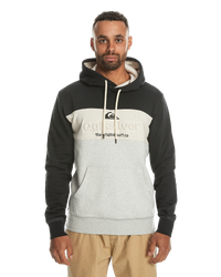 The Quiksilver Mens Emboss Block Hoodie in Black