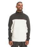 The Quiksilver Mens Take Us Back 1/2 Zip Block Fleece in Tarmac