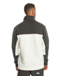 The Quiksilver Mens Take Us Back 1/2 Zip Block Fleece in Tarmac