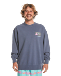 The Quiksilver Mens Spin Cycle Sweatshirt in Crown Blue