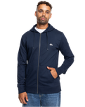 The Quiksilver Mens Basic Zip Hoodie in Navy Blazer