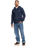 The Quiksilver Mens Basic Zip Hoodie in Navy Blazer