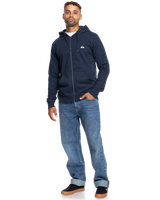 The Quiksilver Mens Basic Zip Hoodie in Navy Blazer