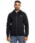 The Quiksilver Mens Mens Basic Zip Hoodie in Black