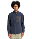 The Quiksilver Mens Clean Coast Zip Fleece Jacket in Blue Nights