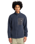 The Quiksilver Mens Clean Coast Zip Fleece Jacket in Blue Nights